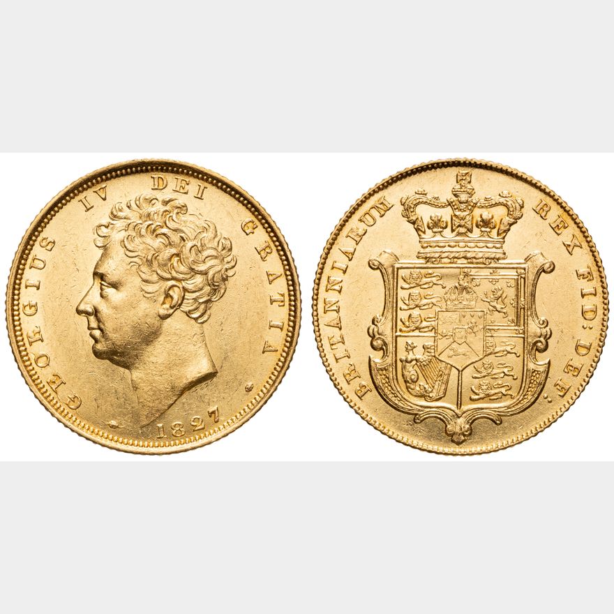 1827 George IV Half Gold Sovereign Coin