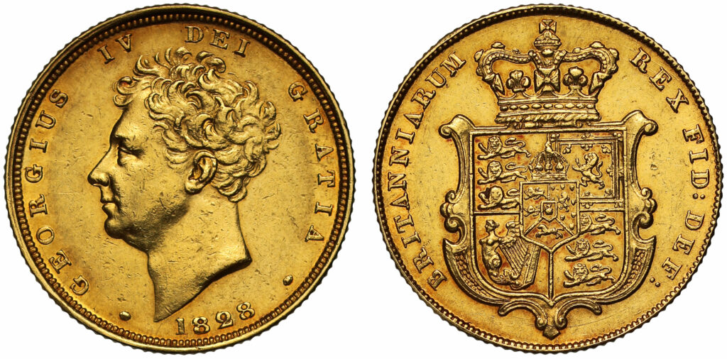 1828 George IV Full Gold Sovereign Coin