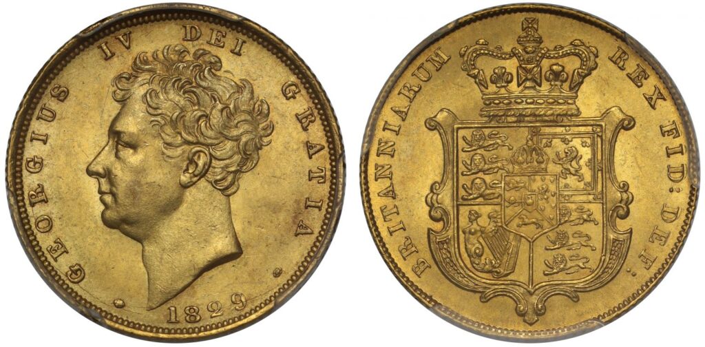 1829 George IV Full Gold Sovereign Coin