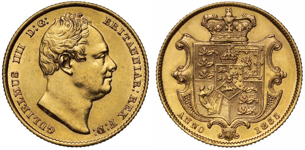 1835 William IV Full Gold Sovereign Coin