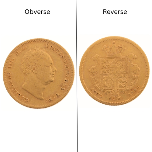 1836 William IV Half Gold Sovereign Coin