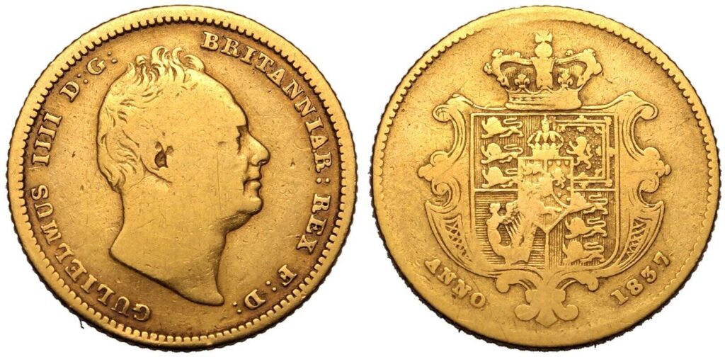1837 William IV Full Gold Sovereign Coin