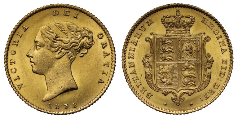 1838 Victoria Half Gold Sovereign Coin