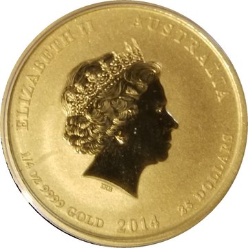 2014 25 Dollars – Elizabeth II (4th Portrait – Year of the Horse – Gold Bullion Coin)