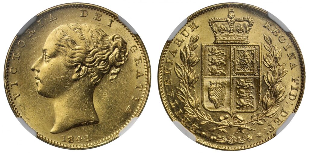 1841 Victoria Full Gold Sovereign Coin