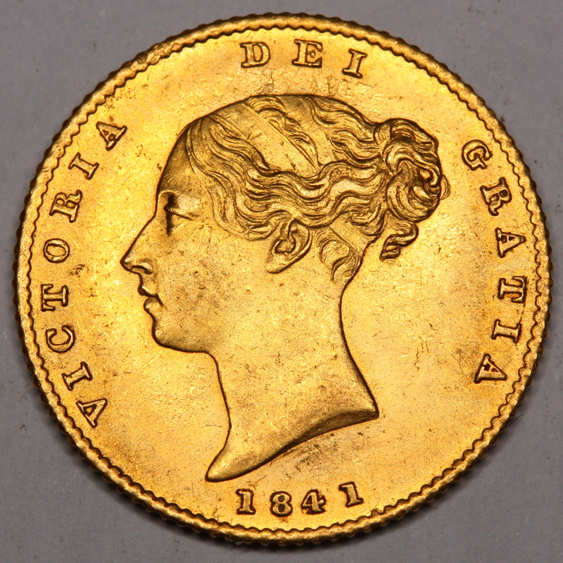 1841 Victoria Half Gold Sovereign Coin