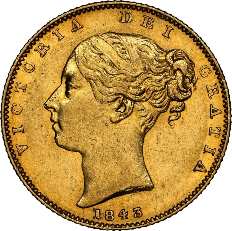 1843 Victoria Full Gold Sovereign Coin