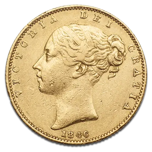 1846 Victoria Half Gold Sovereign Coin