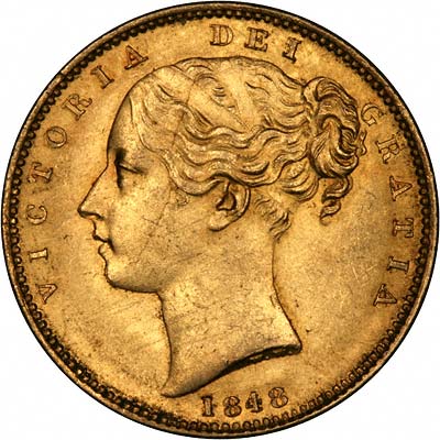 1848 Victoria Full Gold Sovereign Coin