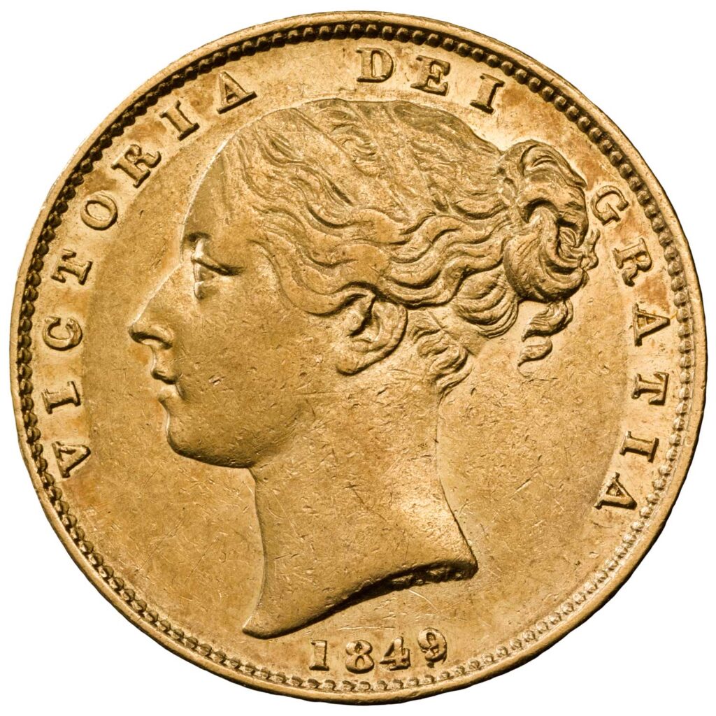 1849 Victoria Half Gold Sovereign Coin