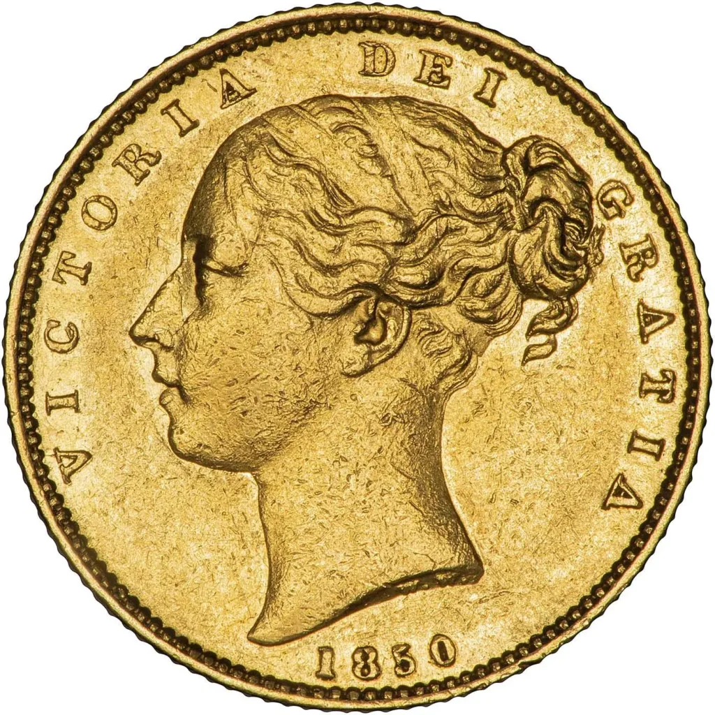 1850 Victoria Full Gold Sovereign Coin