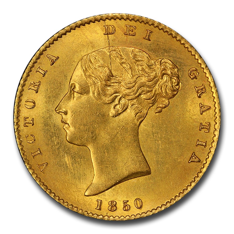 1850 Victoria Half Gold Sovereign Coin