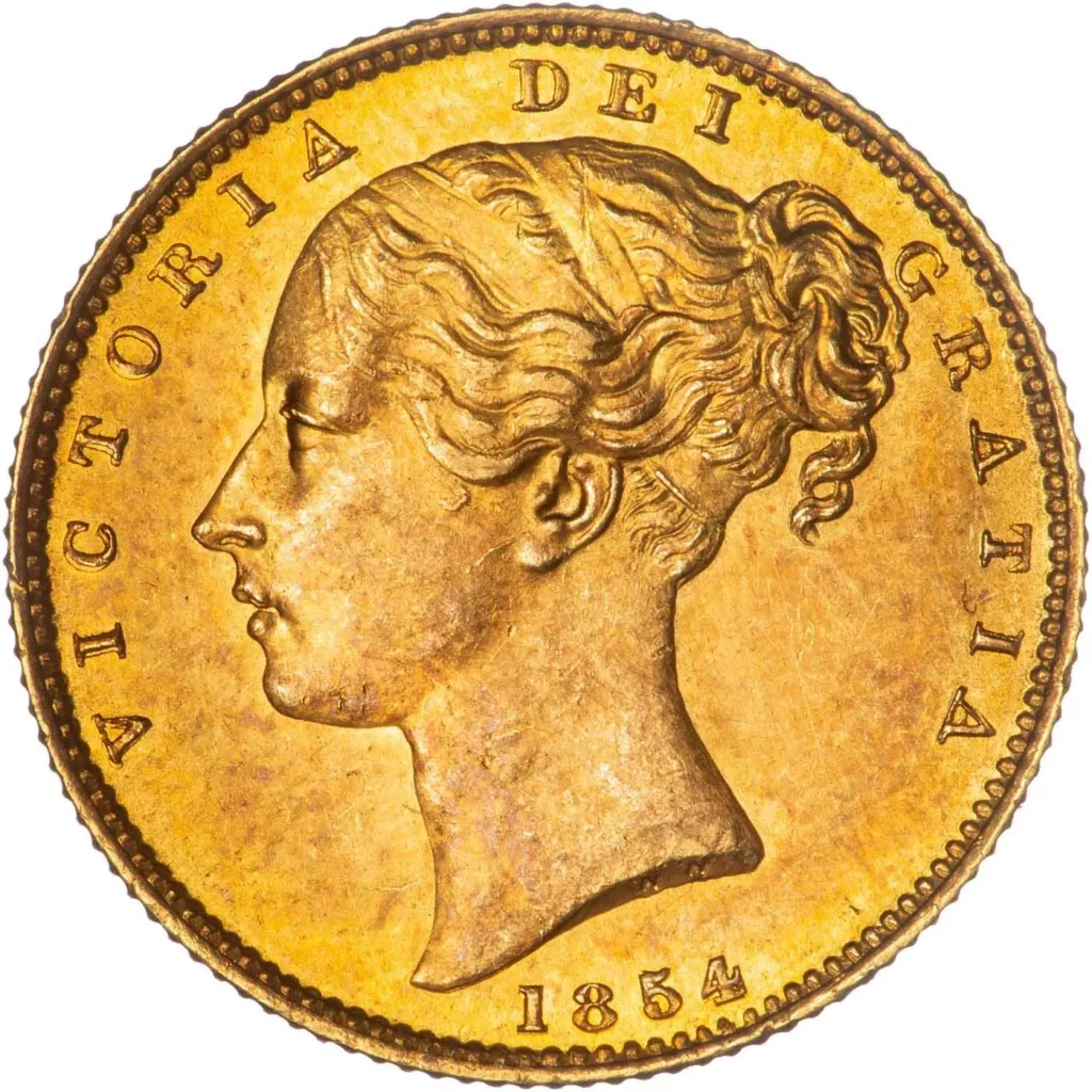 1854 Victoria Full Gold Sovereign Coin