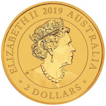 2019 2 Dollars – Elizabeth II (6th Portrait – Mini Roo – Gold Bullion Coin)