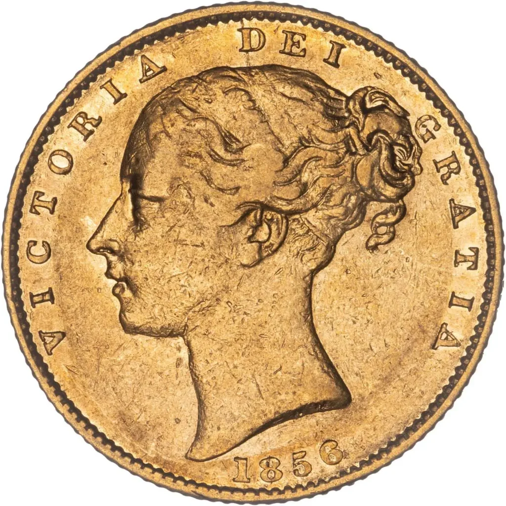 1856 Victoria Full Gold Sovereign Coin