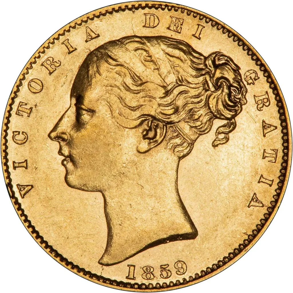 1859 Victoria Full Gold Sovereign Coin