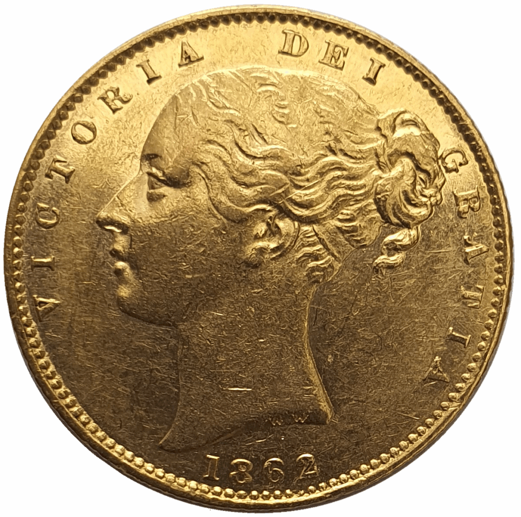 1862 Victoria Full Gold Sovereign Coin