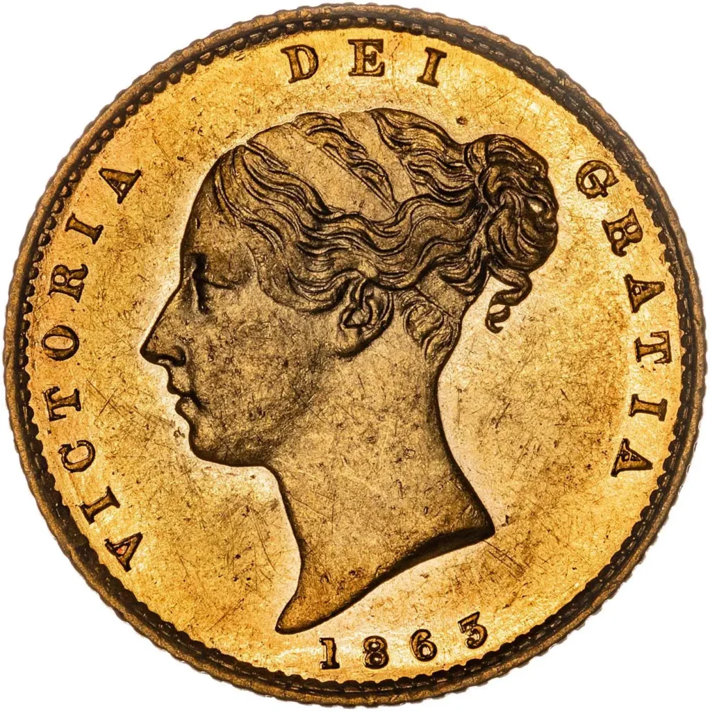 1863 Victoria Half Gold Sovereign Coin