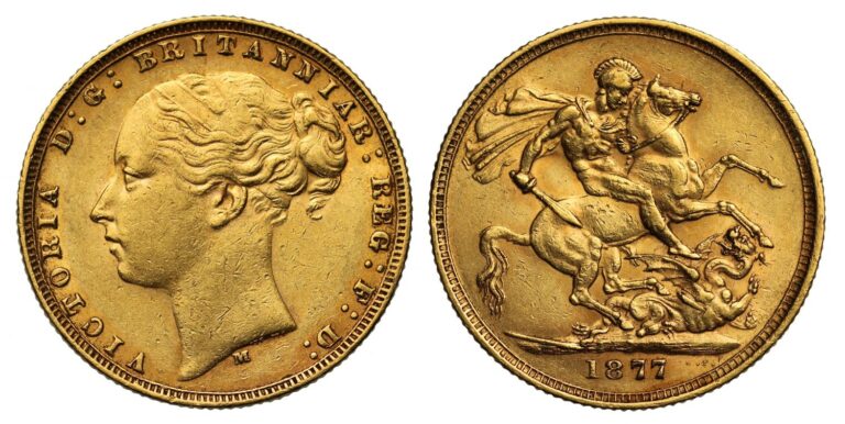 1877 Victoria Full Gold Sovereign Coin