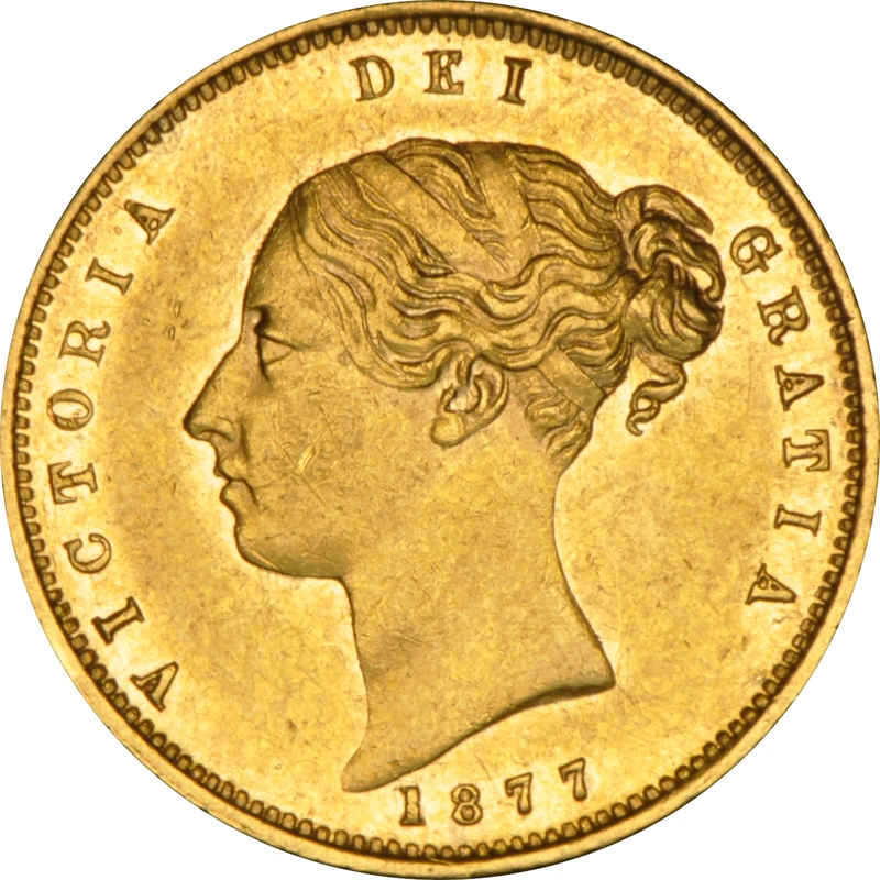 1877 Victoria Half Gold Sovereign Coin