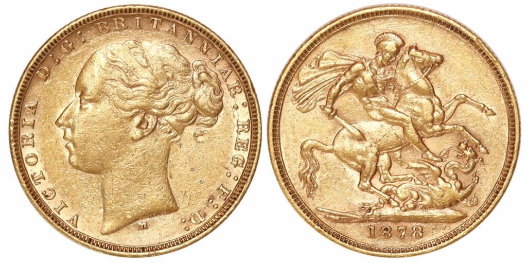 1878 Victoria Full Gold Sovereign Coin
