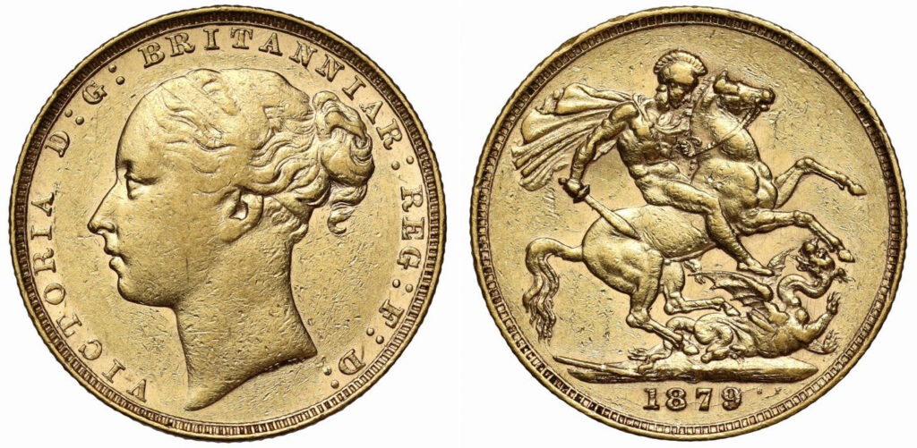 1879 Victoria Half Gold Sovereign Coin