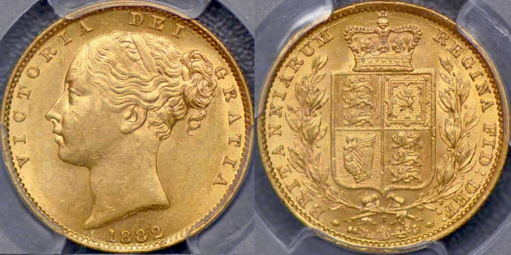 1882 Victoria Half Gold Sovereign Coin