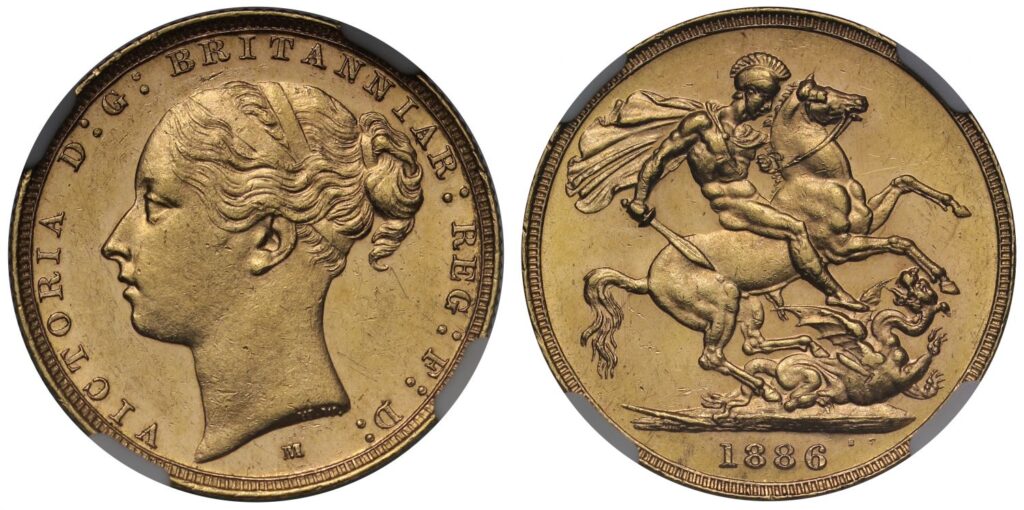1886 Victoria Half Gold Sovereign Coin