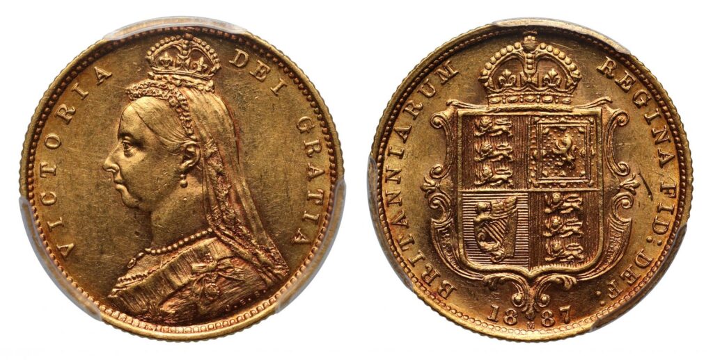 1887 Victoria Half Gold Sovereign Coin