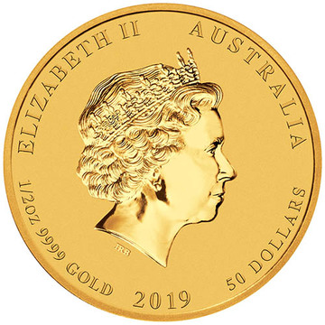 2019 50 Dollars – Elizabeth II (4th Portrait – Year of the Pig – Gold Bullion Coin)