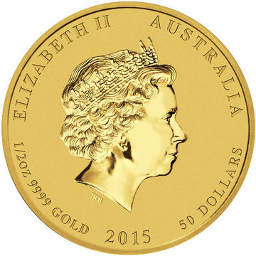 2015 50 Dollars – Elizabeth II (4th Portrait – Year of the Goat – Gold Bullion Coin)