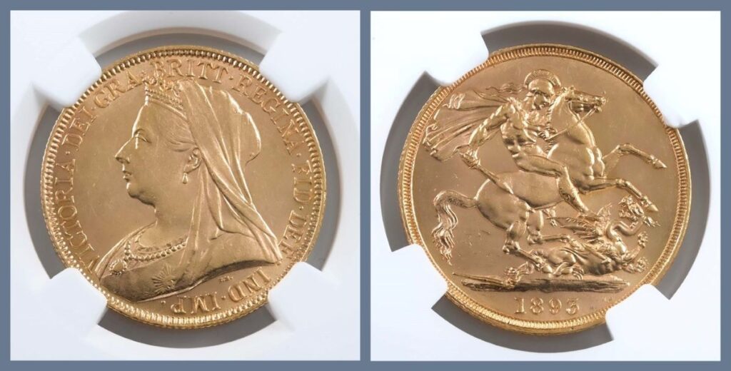 1893 Queen Victoria Double Gold Sovereign Coin