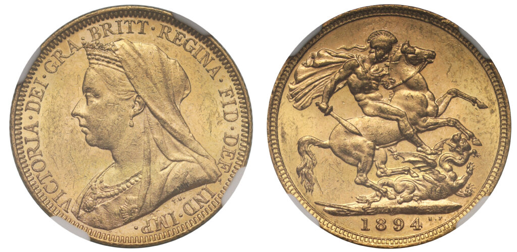 1894 Victoria Full Gold Sovereign Coin