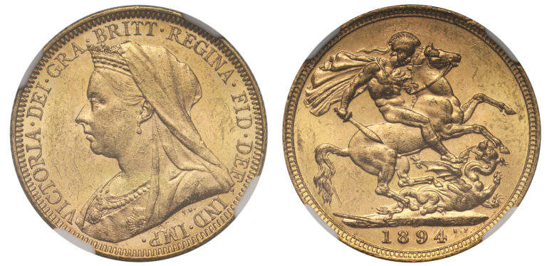 1894 Victoria Full Gold Sovereign Coin