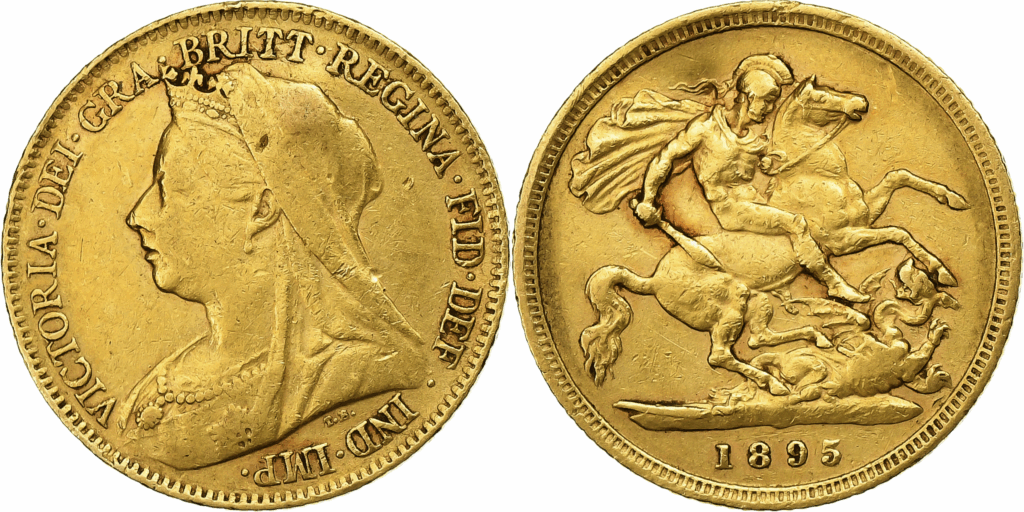 1895 Victoria Half Gold Sovereign Coin