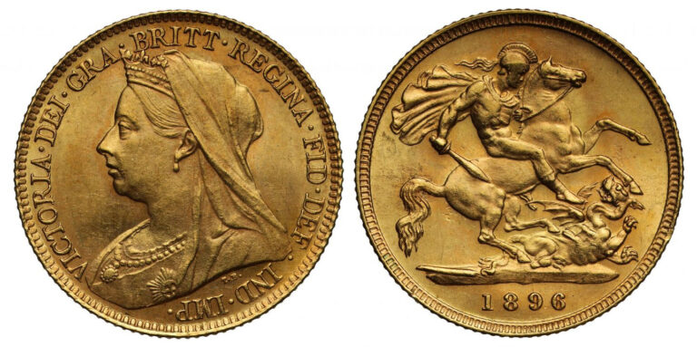 1896 Victoria Half Gold Sovereign Coin