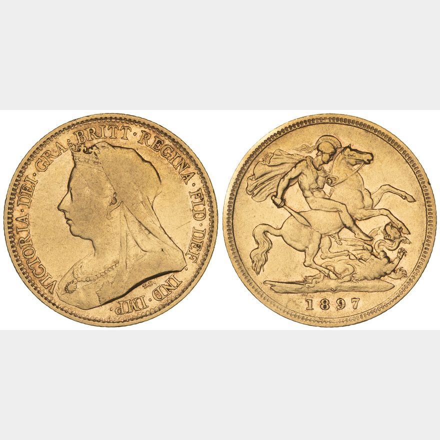 1897 Victoria Half Gold Sovereign Coin