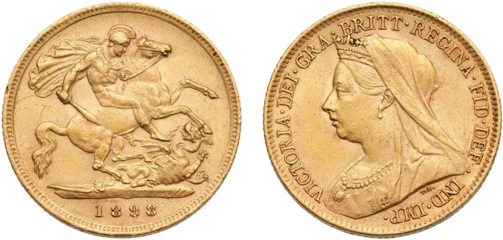 1898 Victoria Half Gold Sovereign Coin