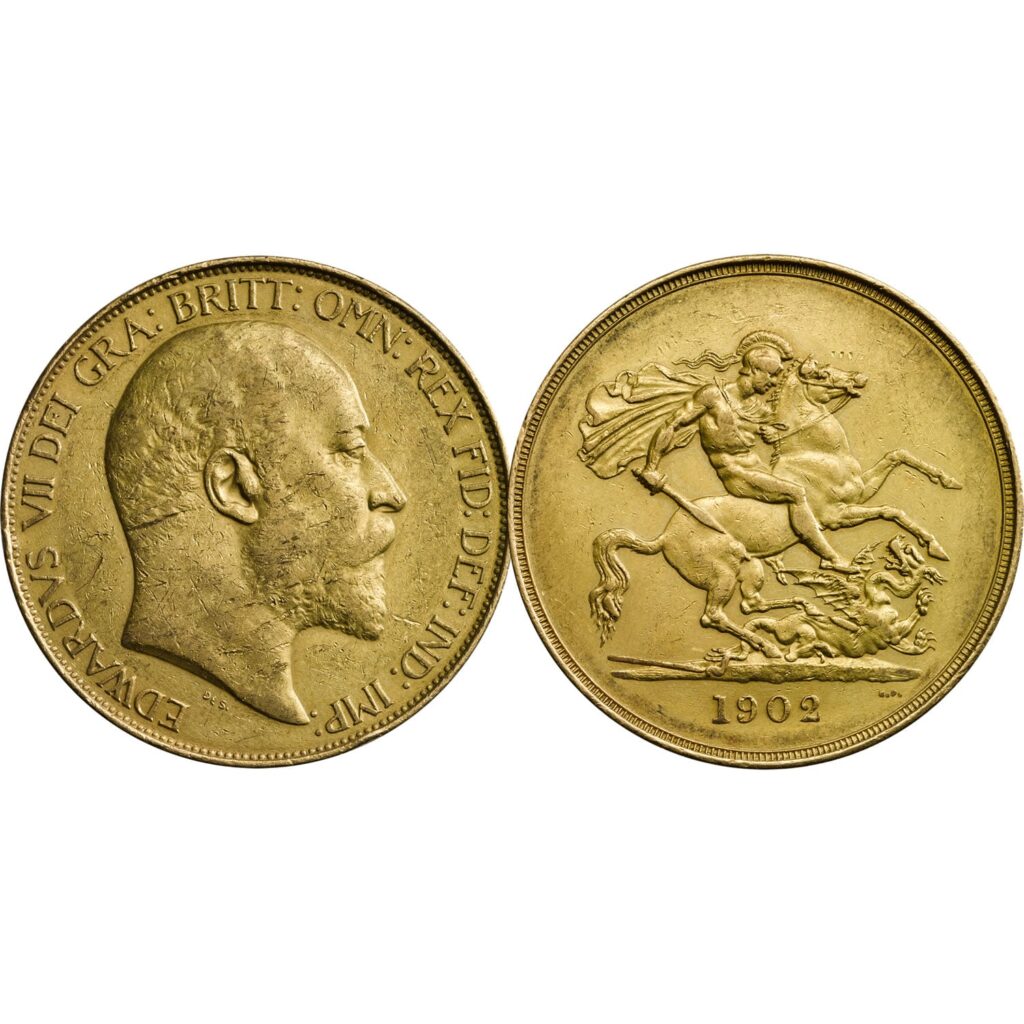 1902 Edward VII Five Gold Sovereign Coin