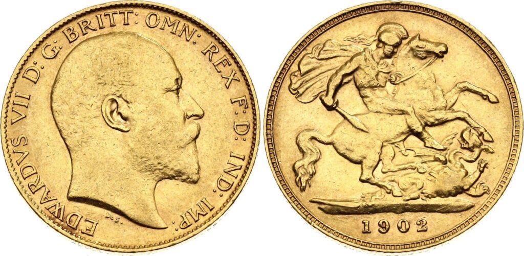 1902 Edward VII Half Gold Sovereign Coin