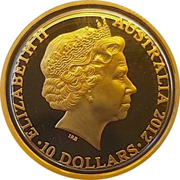 2012 10 Dollars – Elizabeth II (4th Portrait – Year of the Dragon – Gold Proof)