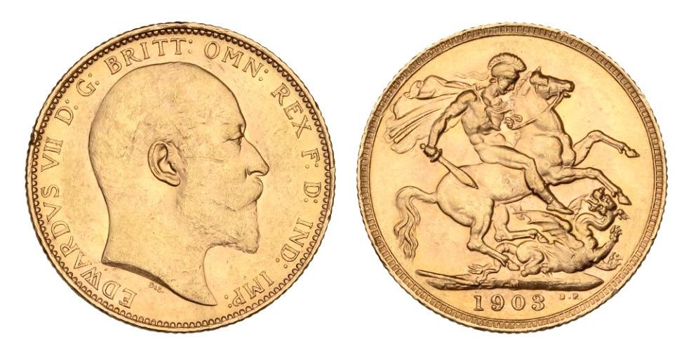1903 Edward VII Full Gold Sovereign Coin