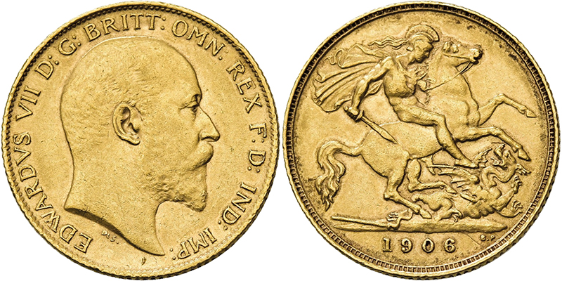 1906 Edward VII Half Gold Sovereign Coin