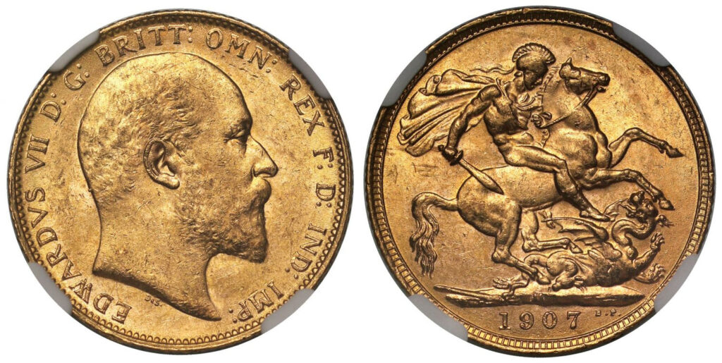 1907 Edward VII Full Gold Sovereign Coin