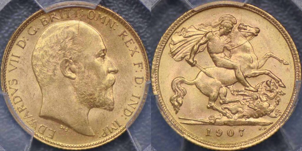 1907 Edward VII Half Gold Sovereign Coin