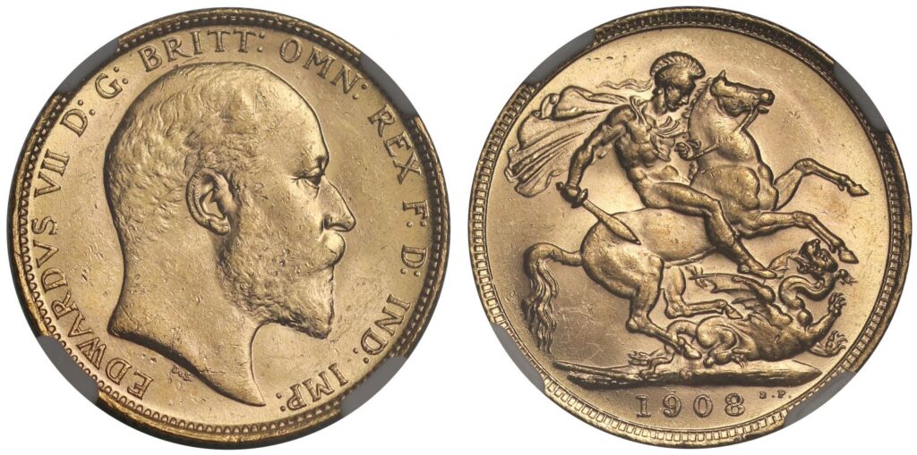 1908 Edward VII Full Gold Sovereign Coin