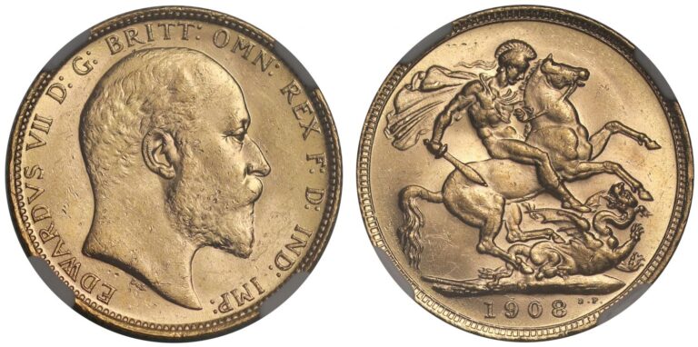1908 Edward VII Full Gold Sovereign Coin