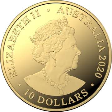 2020 10 Dollars – Elizabeth II (6th Portrait – Eureka! – Gold Proof)