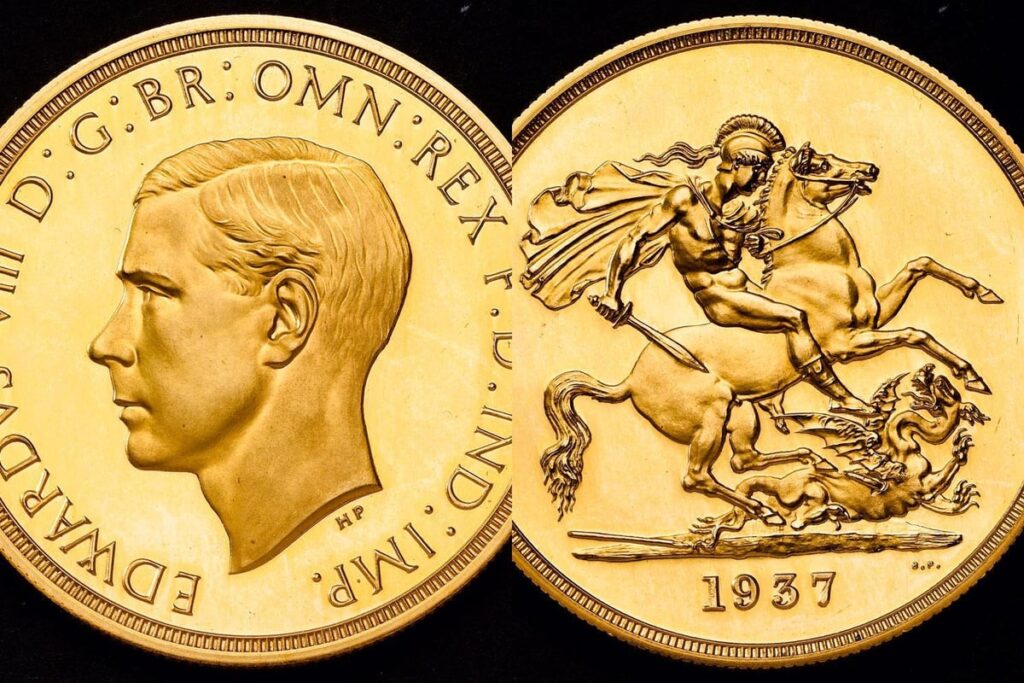 1937 Edward VIII Double Gold Sovereign Coin