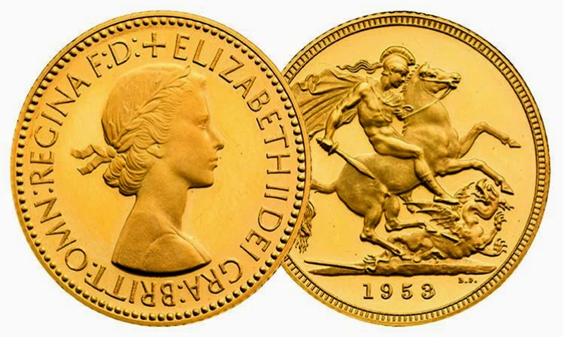 1953 Elizabeth II Double Gold Sovereign Coin